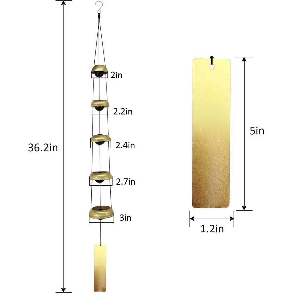 π Quintet Brass Wind Chimes (35-inch)