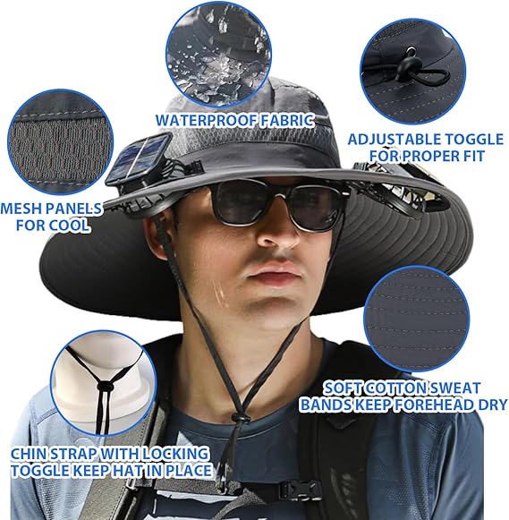 🎁Best father‘s Day Gifts❤2025 New Ultralight Solar Fan Sun Hat 🌞– Lighter Than a Baseball!⚾(Only 11oz)