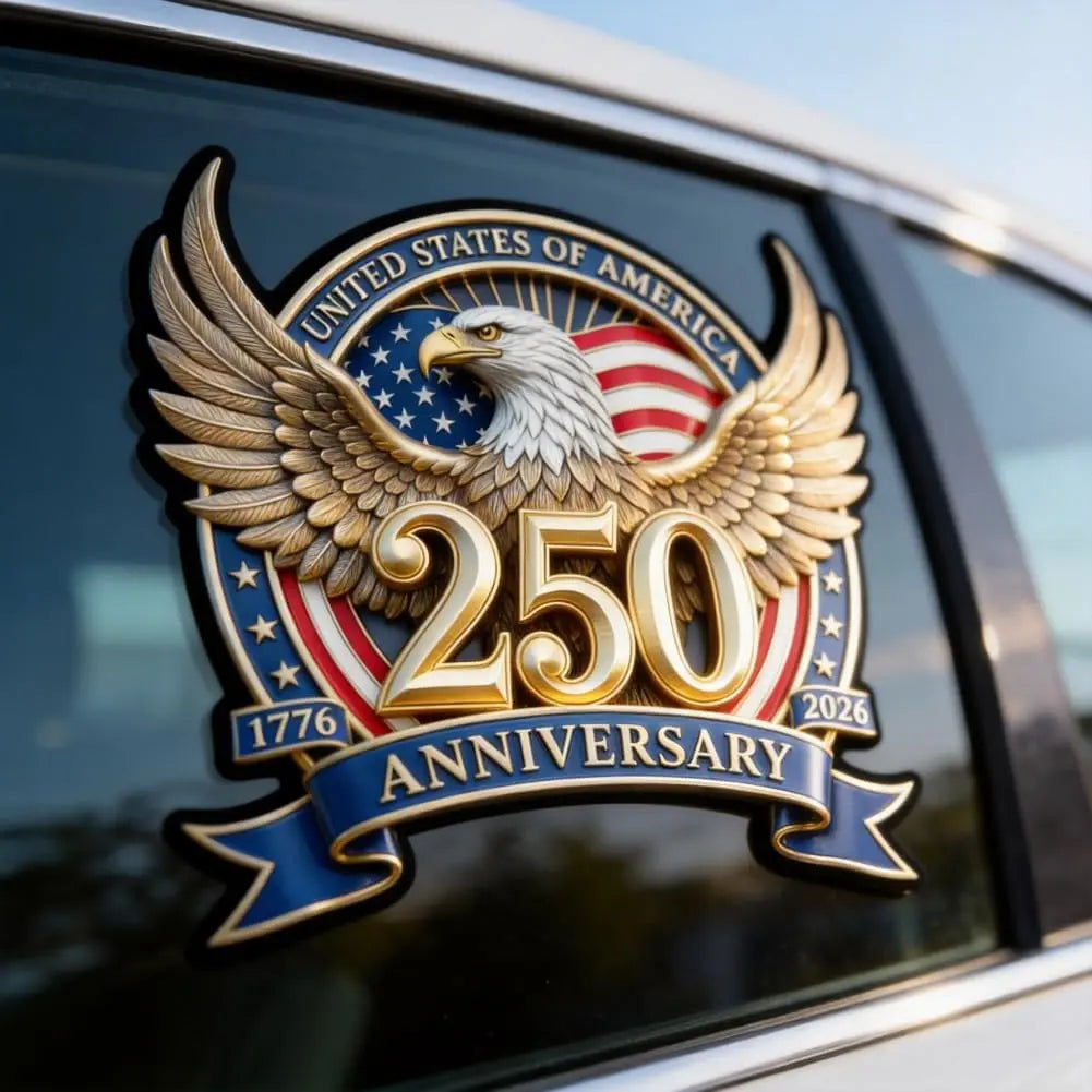 Celebrate 250 Years of Freedom – USA Patriotic Car Decal 1776–2026