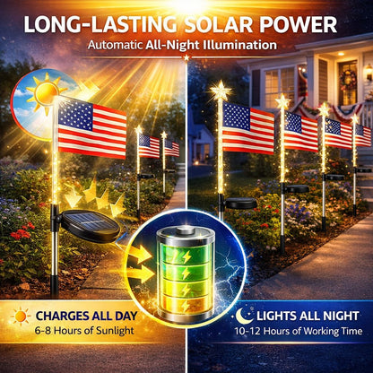 Solar American Flag Lights