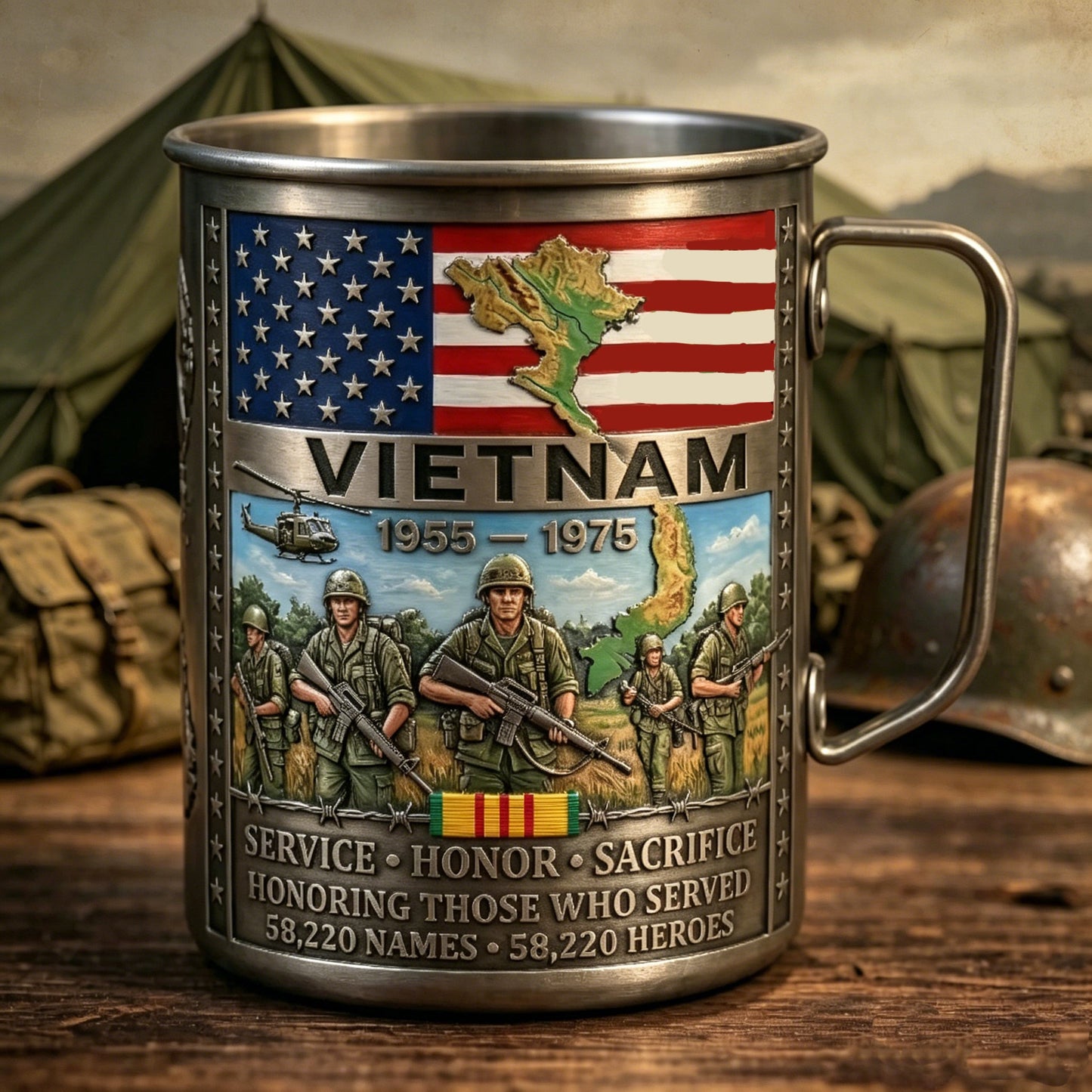 🔥LAST DAY 49% OFF 🎖️Vietnam Veteran Honor Coffee Mug – 1955-1975 Service Tribute