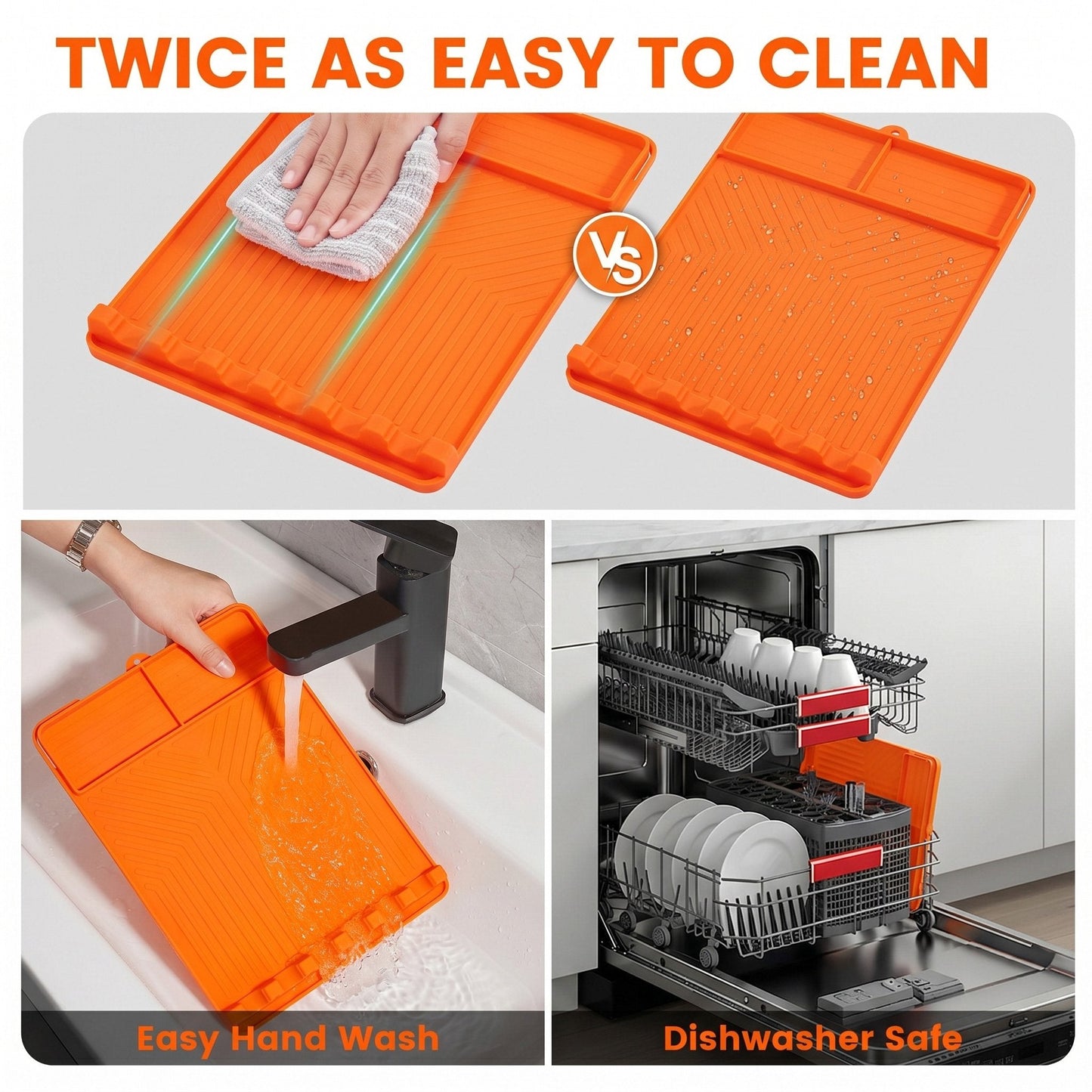 Silicone Grill Side Shelf Mat,Non-Slip Heat-Resistant BBQ Tool Holder for Spatulas, Tongs & Sauces, Oil-Proof Griddle Accessories