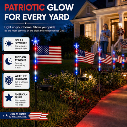 Solar American Flag Lights