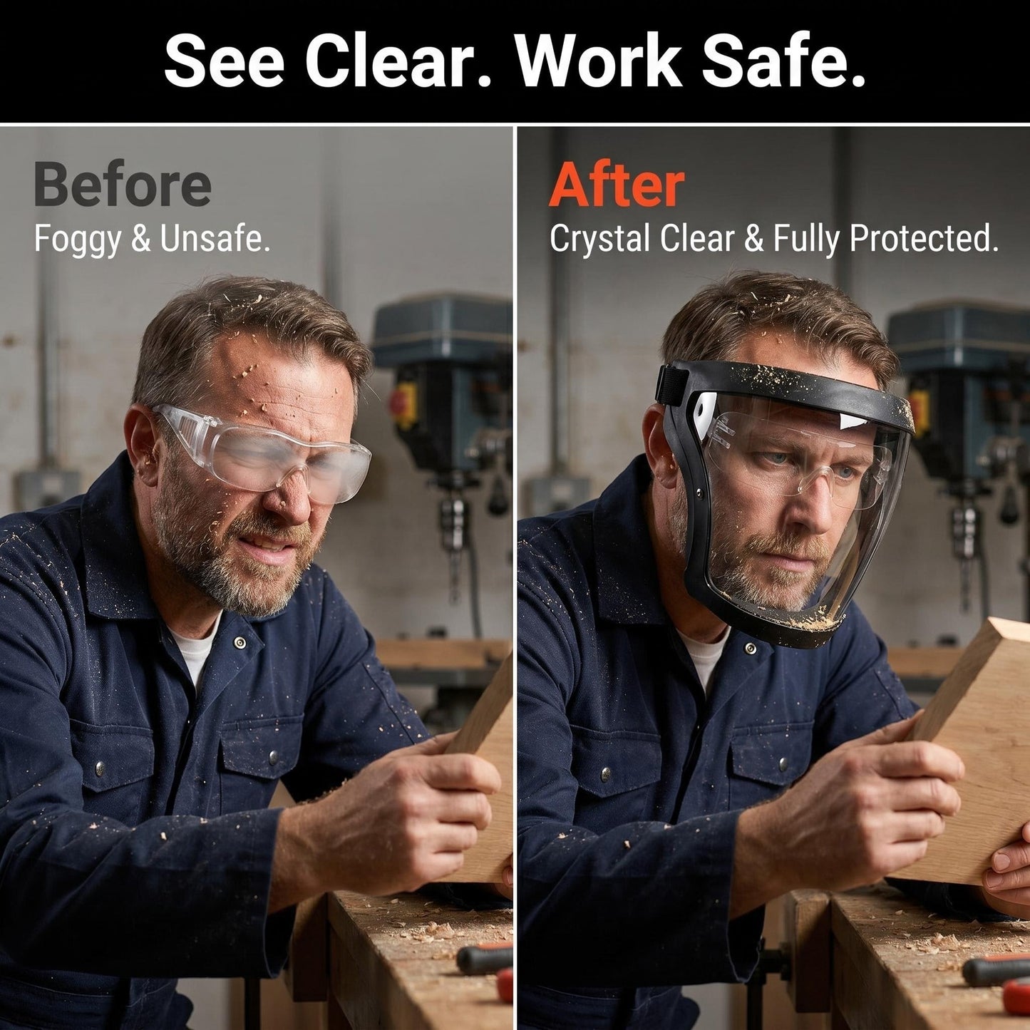 ShieldProTM Anti-Fog Full Face Shield