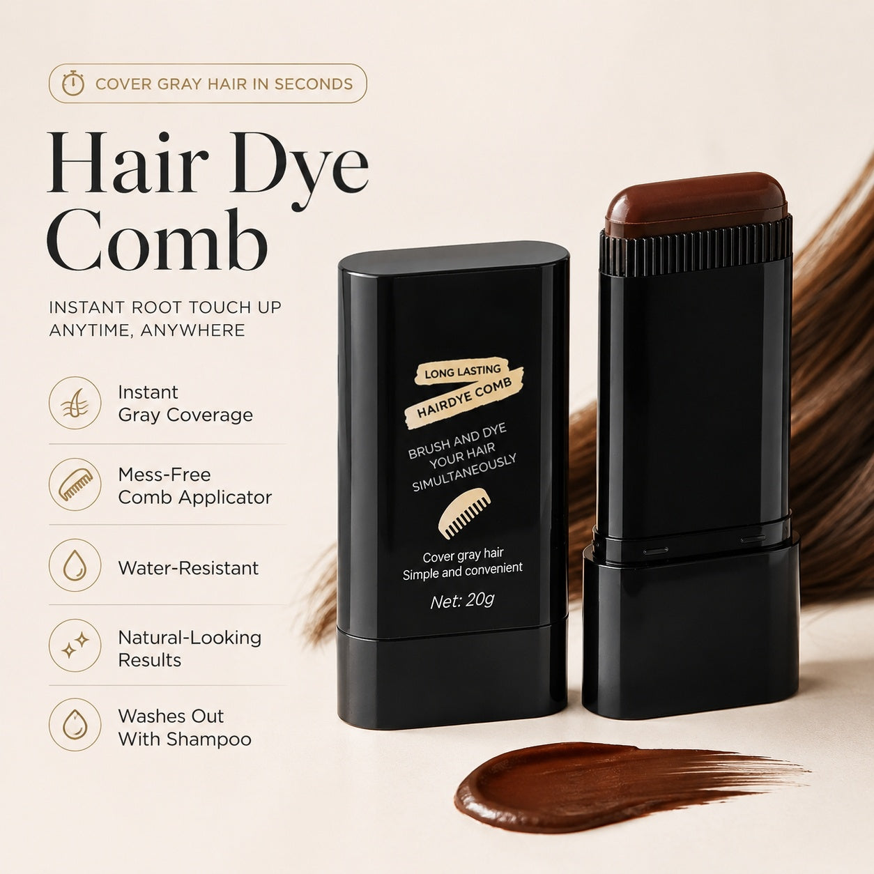 🎁Last Day 46% OFF🧔‍♂️Waterproof Hair & Beard Filler Stick – Erase Grays, Instantly Natural! ✨