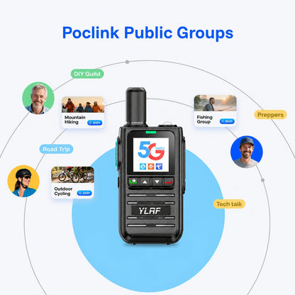 5G LTE Global Walkie Talkie with Lifetime Free SIM – Unlimited Range POC Smart Radio with App – Rugged Waterproof Pocket Radio for Hiking & Off-Grid Teams 🌍