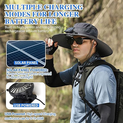 🎁Best father‘s Day Gifts❤2025 New Ultralight Solar Fan Sun Hat 🌞– Lighter Than a Baseball!⚾(Only 11oz)