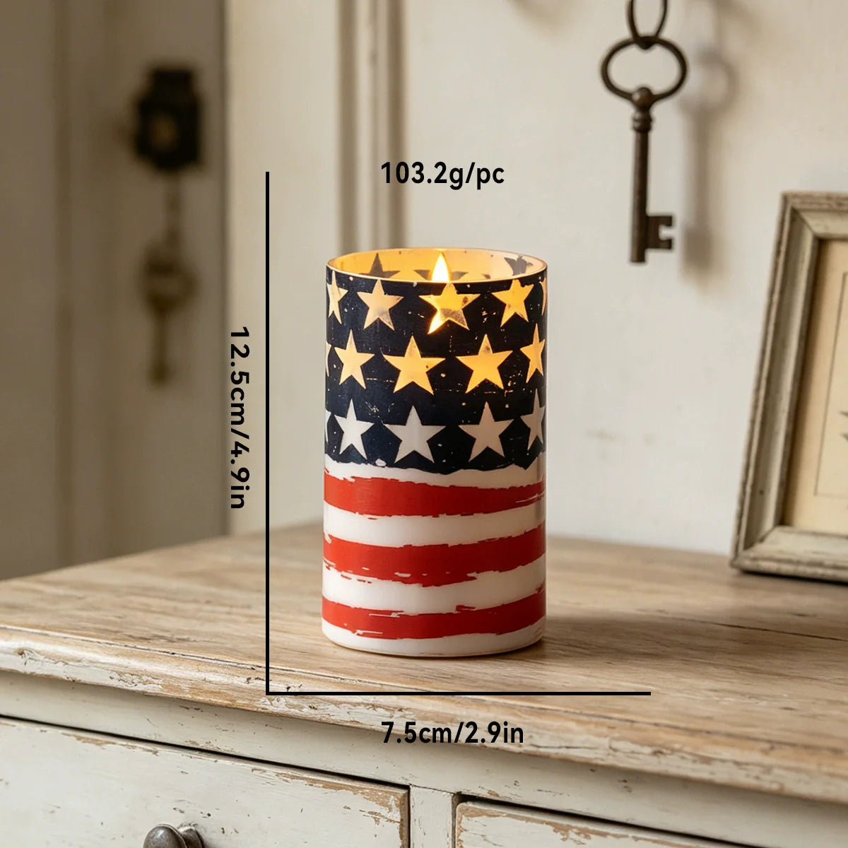 🔥 2026 Hot Sale - 🇺🇸 3-Piece Patriotic Flameless Candle Set – Perfect 4th of July & Summer Home Decor 🕯️🇺🇸