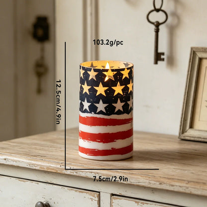🔥 2026 Hot Sale - 🇺🇸 3-Piece Patriotic Flameless Candle Set – Perfect 4th of July & Summer Home Decor 🕯️🇺🇸