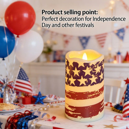 🔥 2026 Hot Sale - 🇺🇸 3-Piece Patriotic Flameless Candle Set – Perfect 4th of July & Summer Home Decor 🕯️🇺🇸