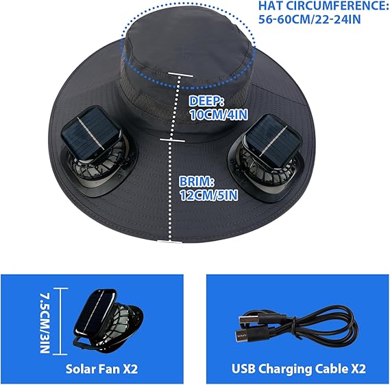 🎁Best father‘s Day Gifts❤2025 New Ultralight Solar Fan Sun Hat 🌞– Lighter Than a Baseball!⚾(Only 11oz)