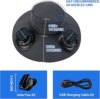 🎁Best father‘s Day Gifts❤2025 New Ultralight Solar Fan Sun Hat 🌞– Lighter Than a Baseball!⚾(Only 11oz)
