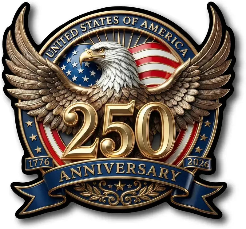 Celebrate 250 Years of Freedom – USA Patriotic Car Decal 1776–2026