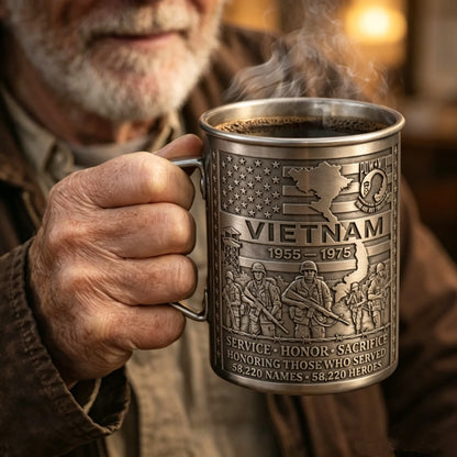 🔥LAST DAY 49% OFF 🎖️Vietnam Veteran Honor Coffee Mug – 1955-1975 Service Tribute