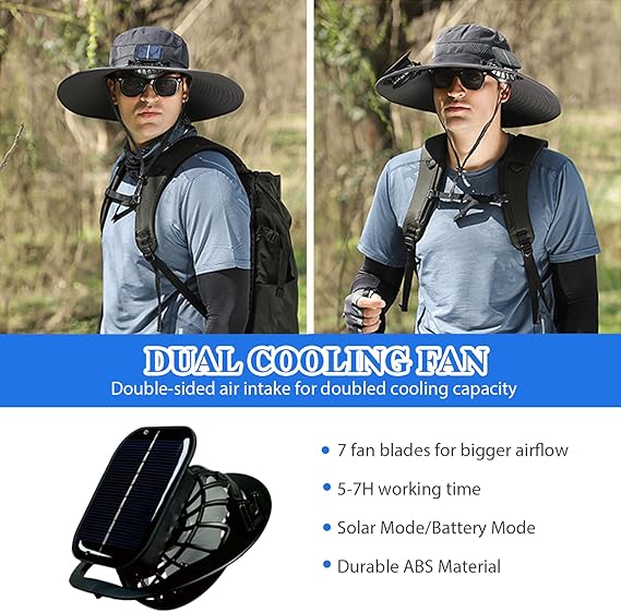 🎁Best father‘s Day Gifts❤2025 New Ultralight Solar Fan Sun Hat 🌞– Lighter Than a Baseball!⚾(Only 11oz)