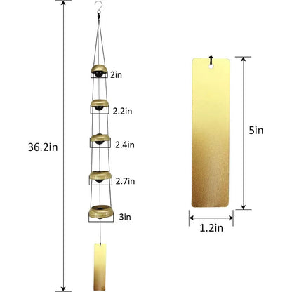 🔔 Quintet Brass Wind Chimes (35-inch)
