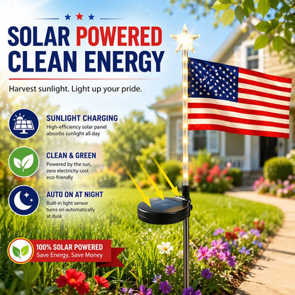 Solar American Flag Lights