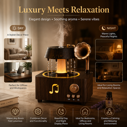 Vintage Rotating Gramophone Air Humidifier with Remote