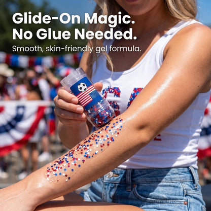 🦅4th of July Glitter Stick✨🔔Red, White & Blue Body & Hair Sparkle