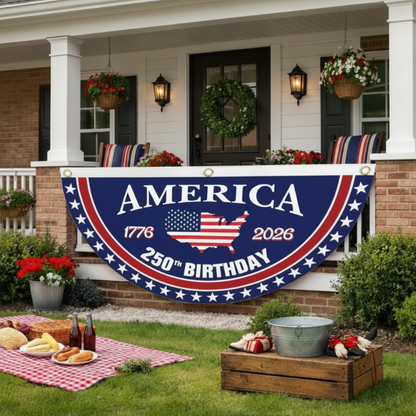 🔥Honor Your American Pride🎉Handcrafted by Veterans - 250th Anniversary USA Fan Flag🎖️