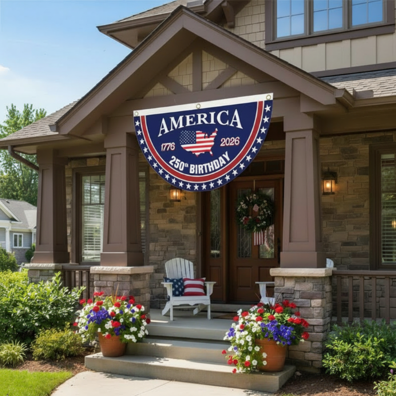 🔥Honor Your American Pride🎉Handcrafted by Veterans - 250th Anniversary USA Fan Flag🎖️